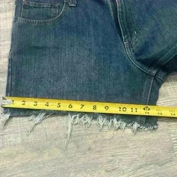 Carhartt Womens Denim Shorts 36 Cut Off High Waist Distressed Jeans Western READ - Picture 10 of 14